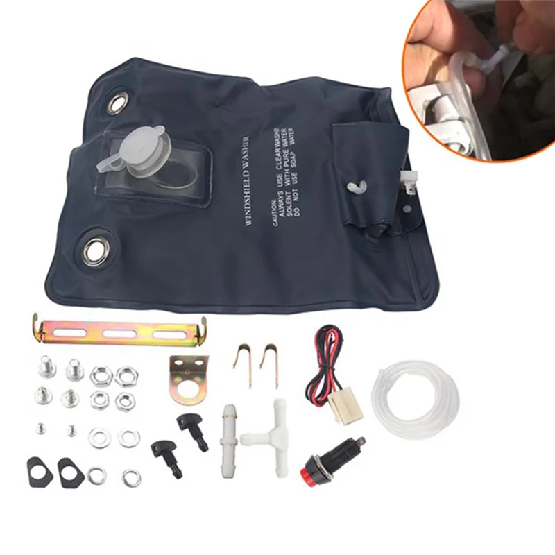 12 فولت 1 لتر سعة المياه نافذة السيارة تنظيف الزجاج الأمامي غسالة الزجاج الأمامي غسالة أوتوماتيكية مضخة حقيبة عدة 151286776374   2021