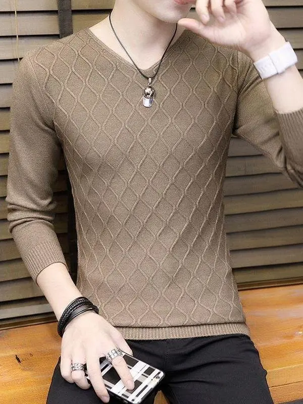 

Мужской вязаный длинный свитер свека, осень-зима, тонкий базовый слой, топ, повседневная мода, удобная повседневная одежда обычного кроя