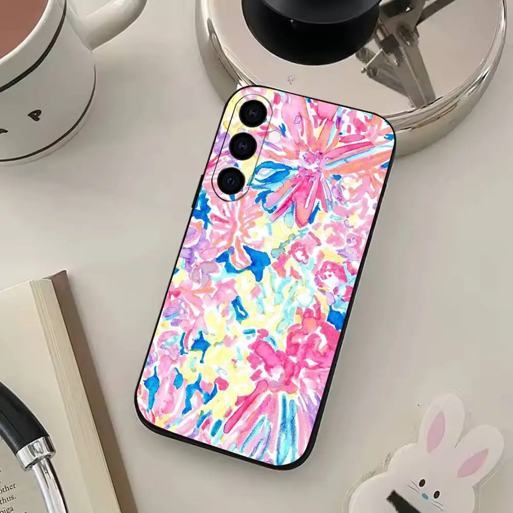 Coque de téléphone avec Graffiti aquarelle, fleurs de couleur Pure, pour Samsung Galaxy A73,A72,A71,A70,A53,A52,A51, autres housses noires souples