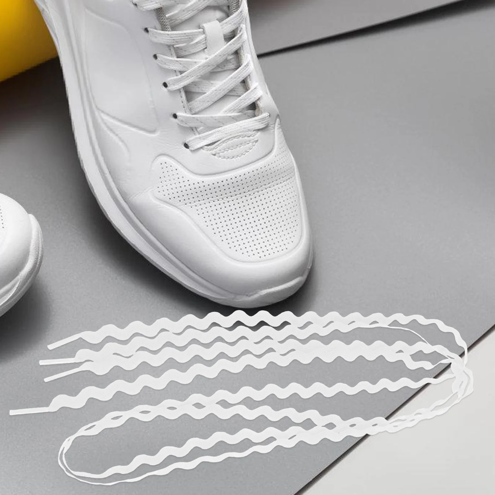 1Pairs أربطة الحذاء المتموجة واسعة سميكة شقة 120 سنتيمتر 0.5 سنتيمتر للأحذية الرياضية الأحذية استبدال أنيق غير مرن دائم موجة