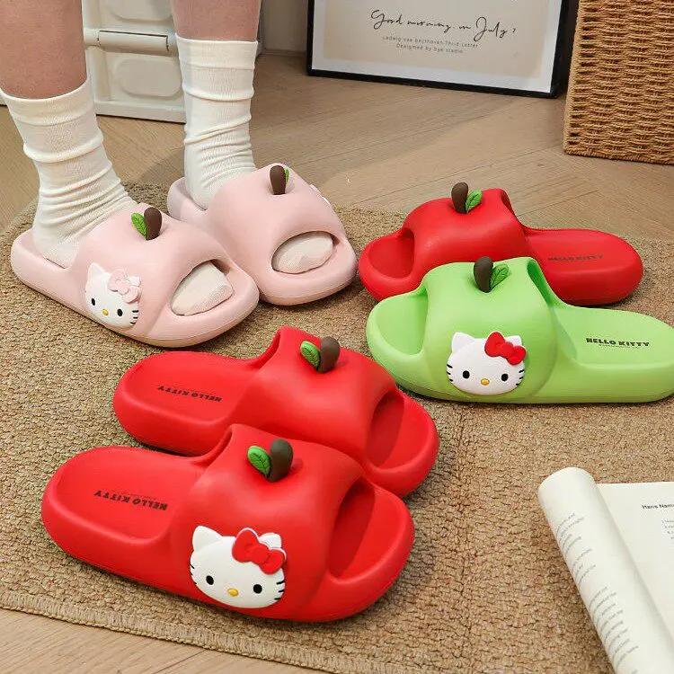 

Cute Hello Kitty Slippers Soft And Comfortable Bathroom Indoor Home Shoes Outdoor Leisure Non Slip Shoes Daily Necessities Gifts