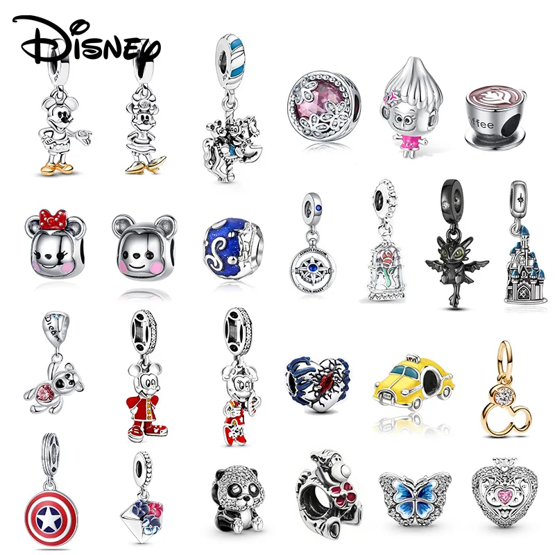 

Disney 925 Silver Mickey, Minnie, and Tiggo Pendant Beads Suitable for DIY Bracelets, Jewelry Gifts for Girls