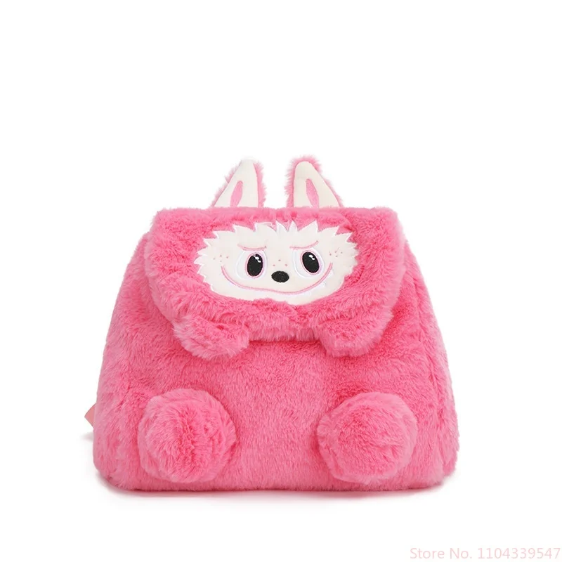 Bonito labubu bolsa dos desenhos animados boneca de pelúcia mochila menina crossbody saco monstro labubu bolsa de ombro menina acessórios presente