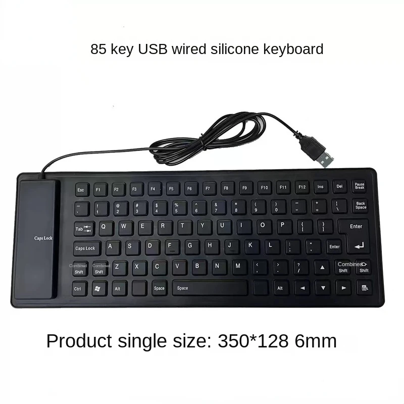 85 Keys Silicone Folding Keyboard For PC Notebook Tablet Laptop Flexible Portable Foldable Gaming Wired Keyboard Mini USB Keypad