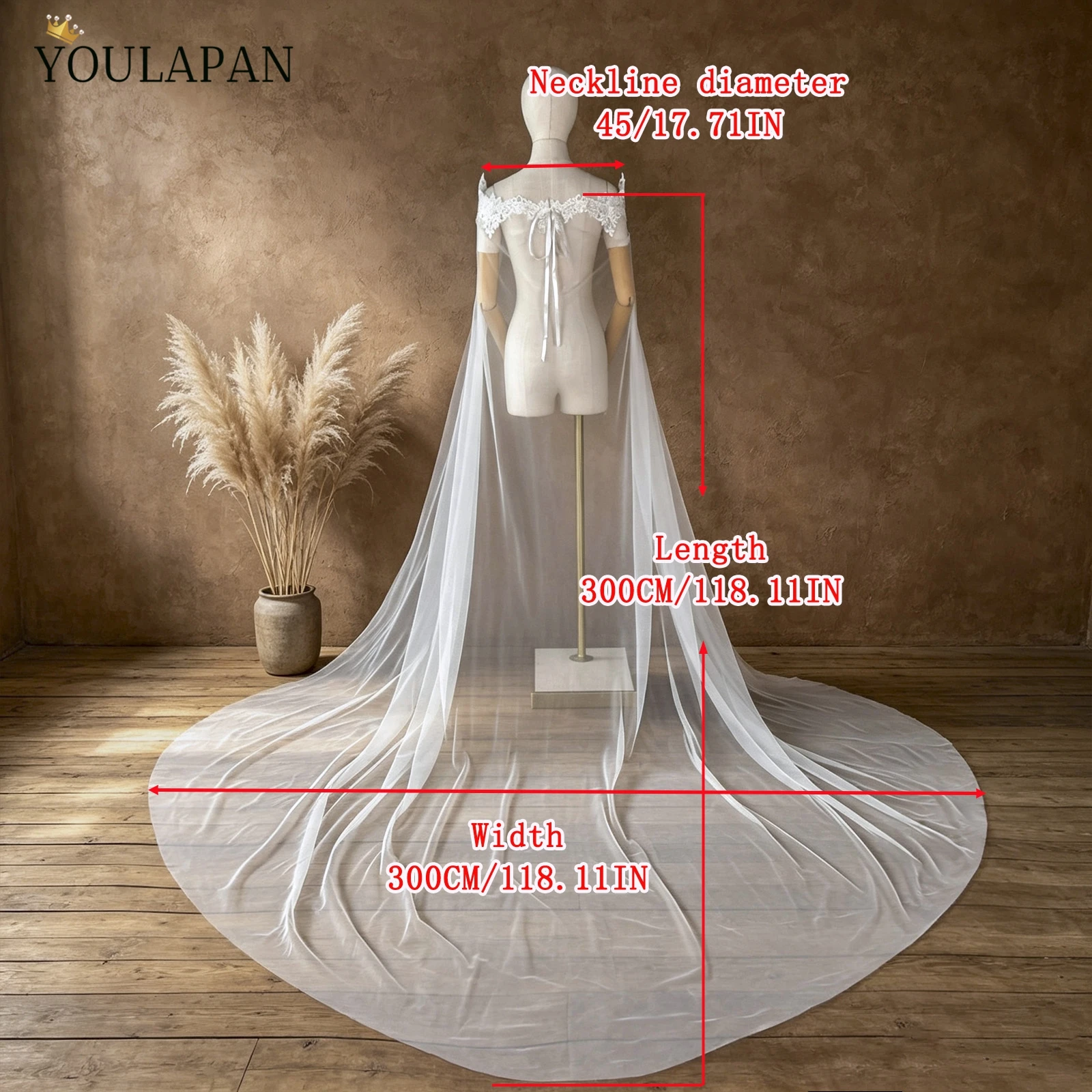 TOPQUEEN G36 Braut Schal Sexy Reverse Dekoration Mantel Spitze Stickerei Für Reverse Hochzeit Kleid Hochzeit Cape Schleier Anpassbare – Detail 12