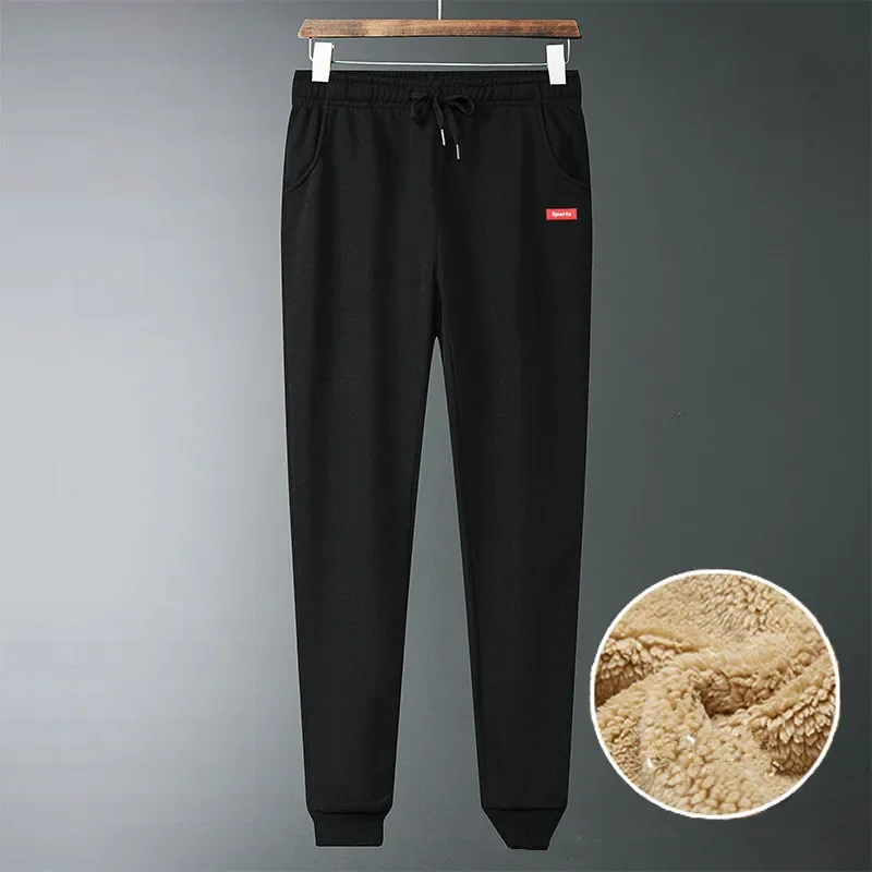 

Mens Thick Fleece Jogger Pants Cotton Trousers Men Winter Super Warm Velvet Sweatpants Streetwear Tracksuit Autumn Joggers 5XL