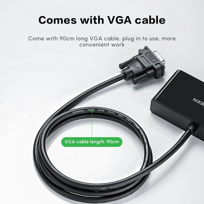 UGREEN VGA ذكر إلى 2 أنثى مقسم فيديو VGA 1 في 2 خارج التبديل دعم 1920*1440 @ 60 هرتز لشاشة تلفاز الكمبيوتر #3