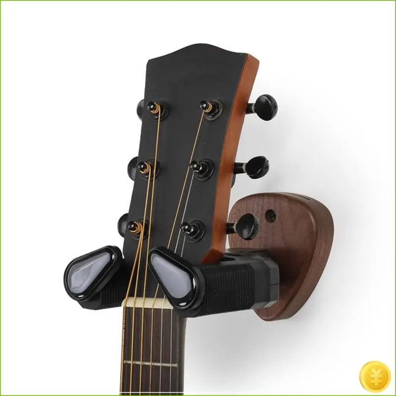Wall Mount Guitar Hanger Holder Walnut Hook Ukulele Electric Guitar Bass Universal Bracket Adjustable Display Stand
