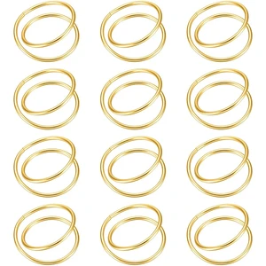 Required Gold Metal napkin Ring, table decoration, wedding party support, dinner, hotel 12 Main Sales Table napkin holder - №2