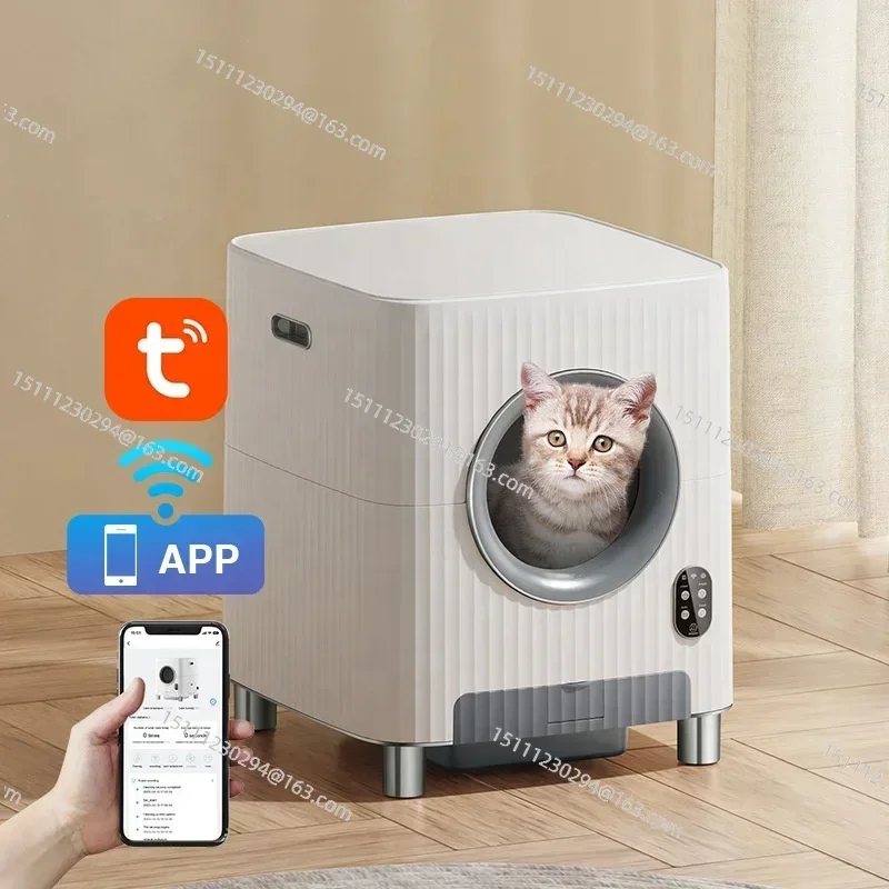 Big Size Smart Pet Automatic Cat Toilet Smart  Litter Box Video Self-cleaning Toilet To Drain Cat Litter Stink