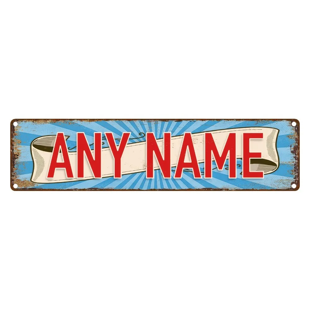 15.75x3.94 Inch Vintage Custom Aluminum Street Sign Personalized Text Bar Cafe Home Decor Battery-Free Holiday Gift