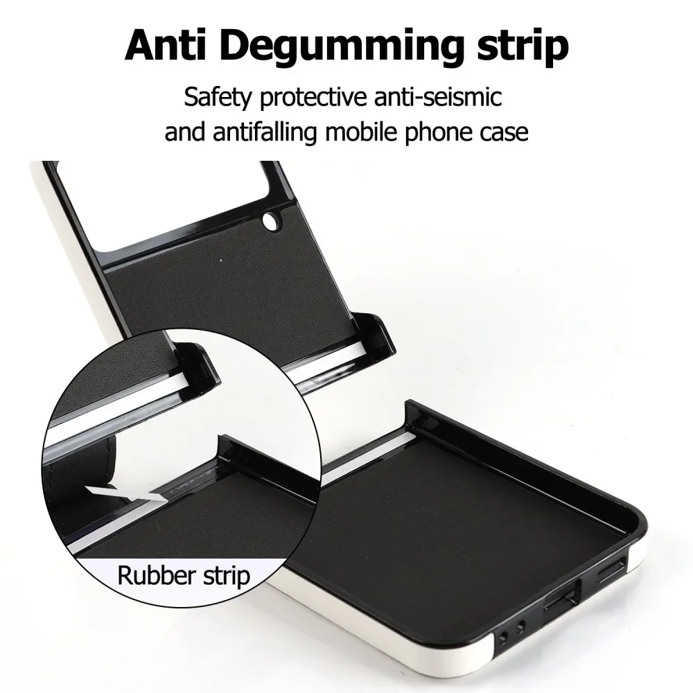 Solid Color Leather Flip Phone Case for Samsung Galaxy Z Flip6 & Z Flip 5 with Back Cover Ring Buckle