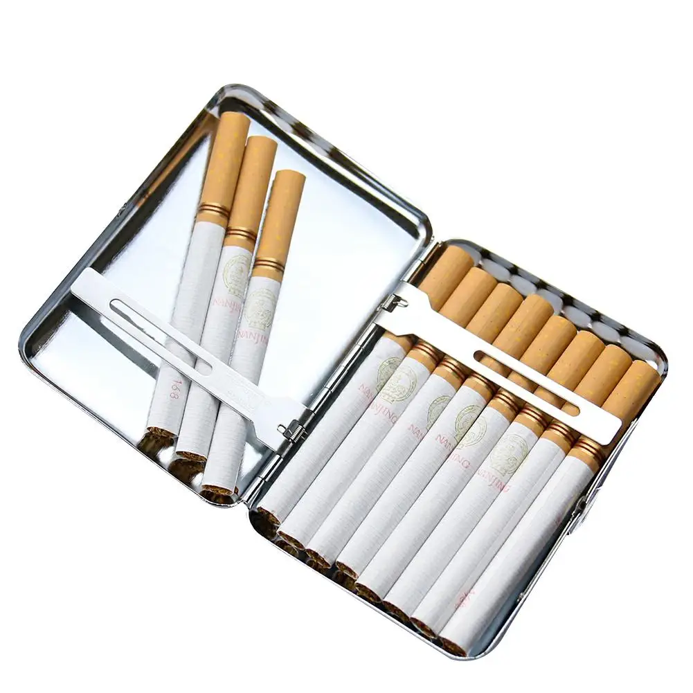 

SUNCHA 16 Pure Copper Chrome Embossed Portable Cigarette Box Maple Leaf Personality Creative Mirror Cigarette Clip Accessory