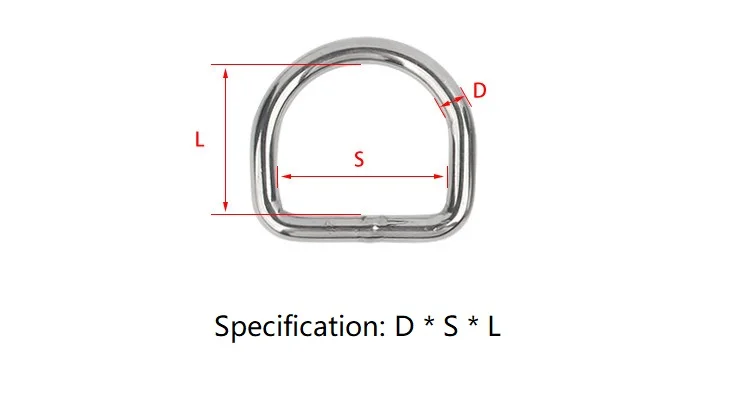 1/2/5pcs M3 M4 M5 M6 M8 M10 304 Stainless Steel D Shackle Quick Links Ring Hook Fastener