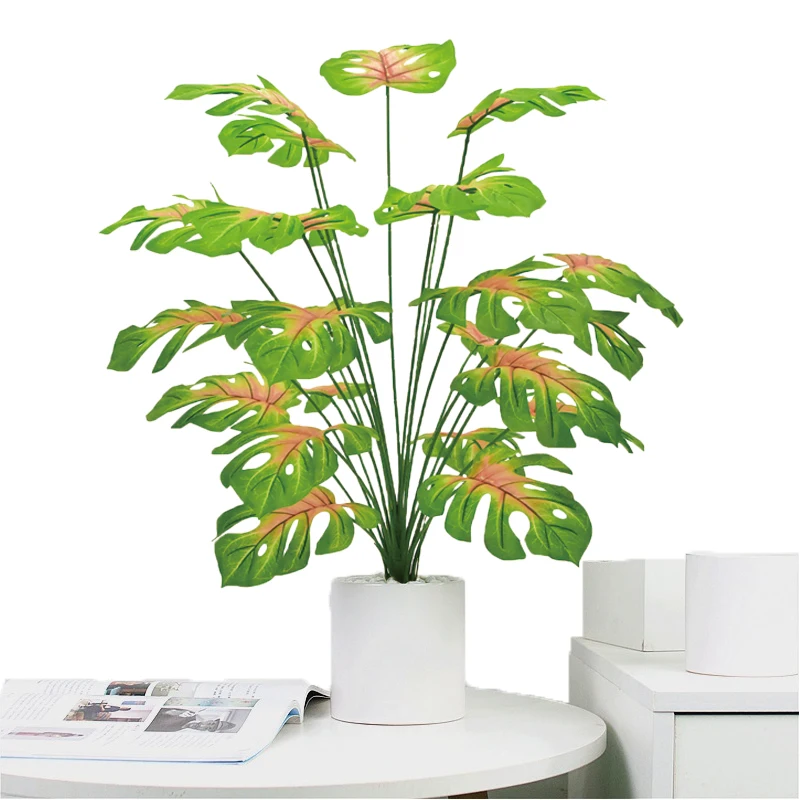 Fake Monstera Plants Large Artificial Floor Plants Tall 33 inch Plastic Turtle Leaves for Home Office Living Room Decor Indoor