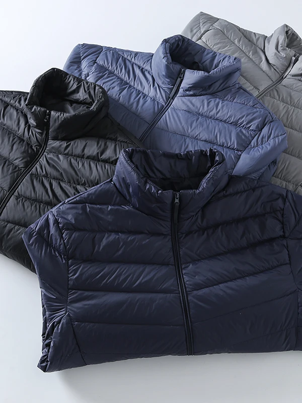 Lightweight down Series Men's Autumn Winter New Thin Stand Collar Duck down Jacket Warmth Outdoor Casual Style Waterproof