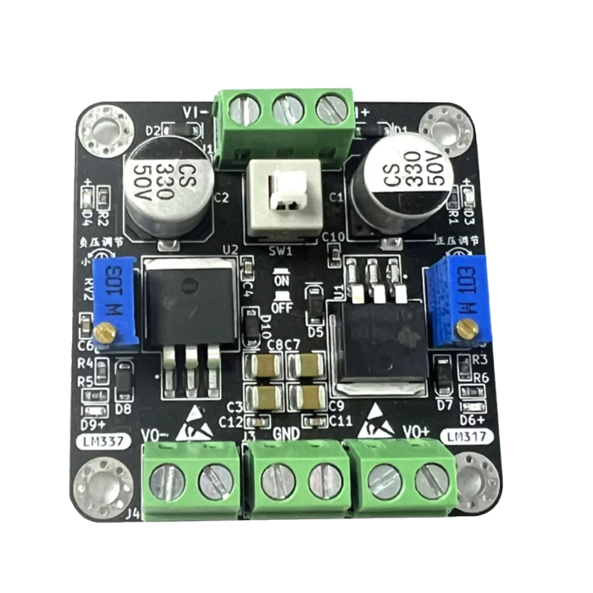 

LM317 LM337 Positive and Negative Voltage Linear DC Stabilized Power Supply Adjustable Output Power Supply DC-DC Buck Module