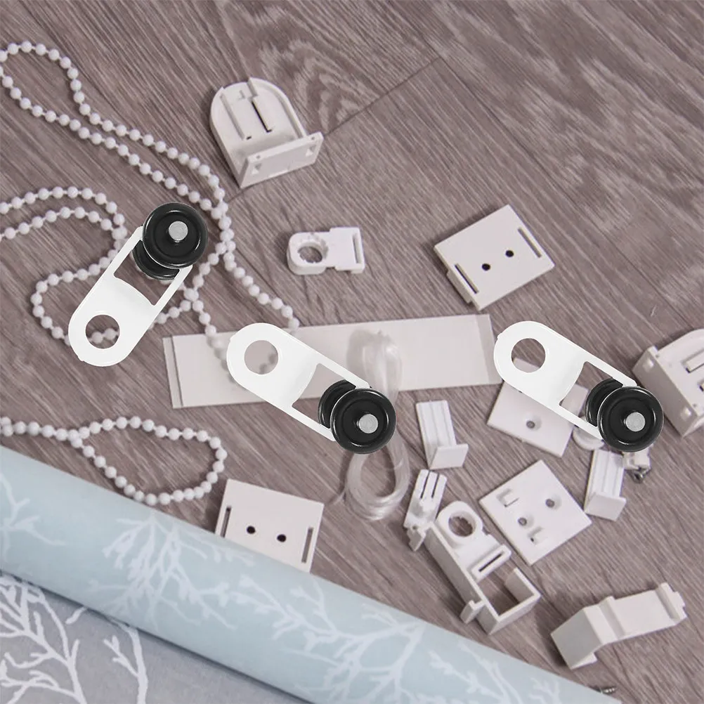 10Pcs Plastic Curtain Track Rollers Mini For Wall Mounted Curtain Track Builder Two-wheel Double Bend Gliders Silent
