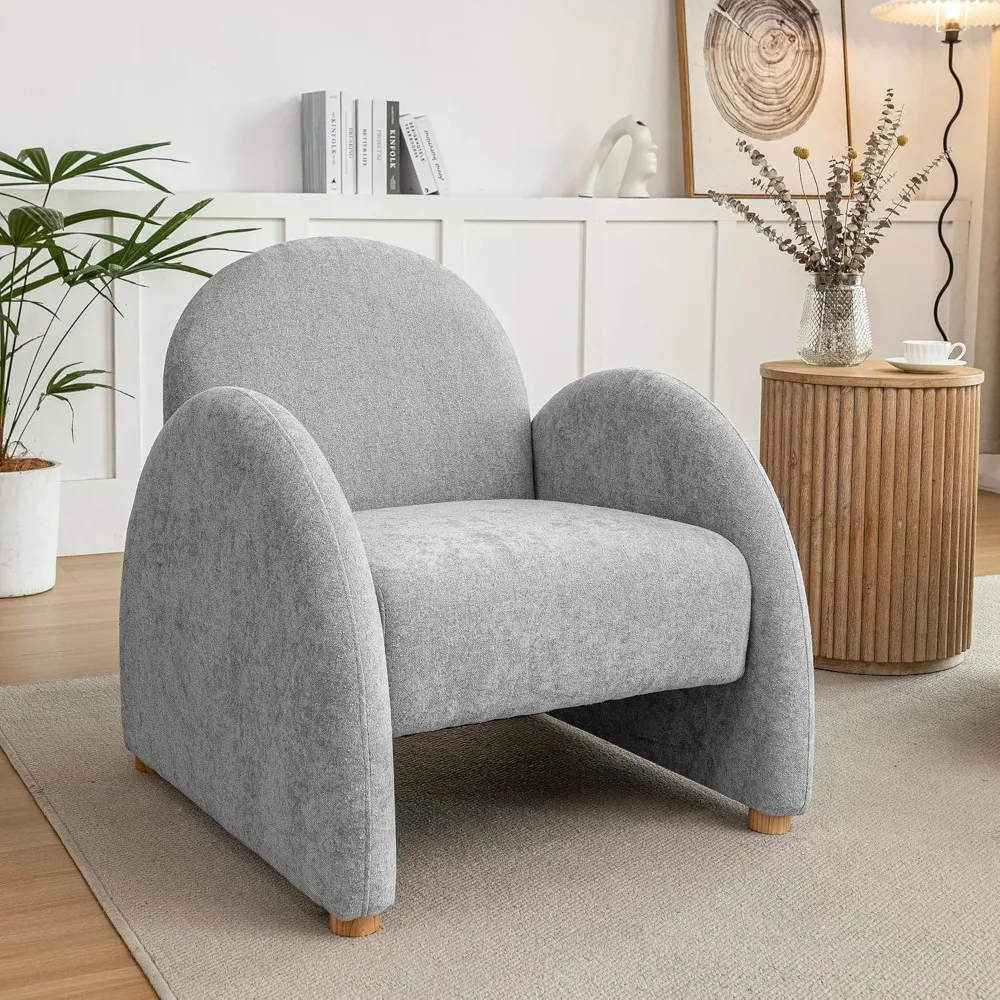 

Living Room Sofas, Accent Chair, Upholstered Boucle Arm Single Sofa, Comfy Armchair, Fluffy Reading Chair, Living Room Sofas