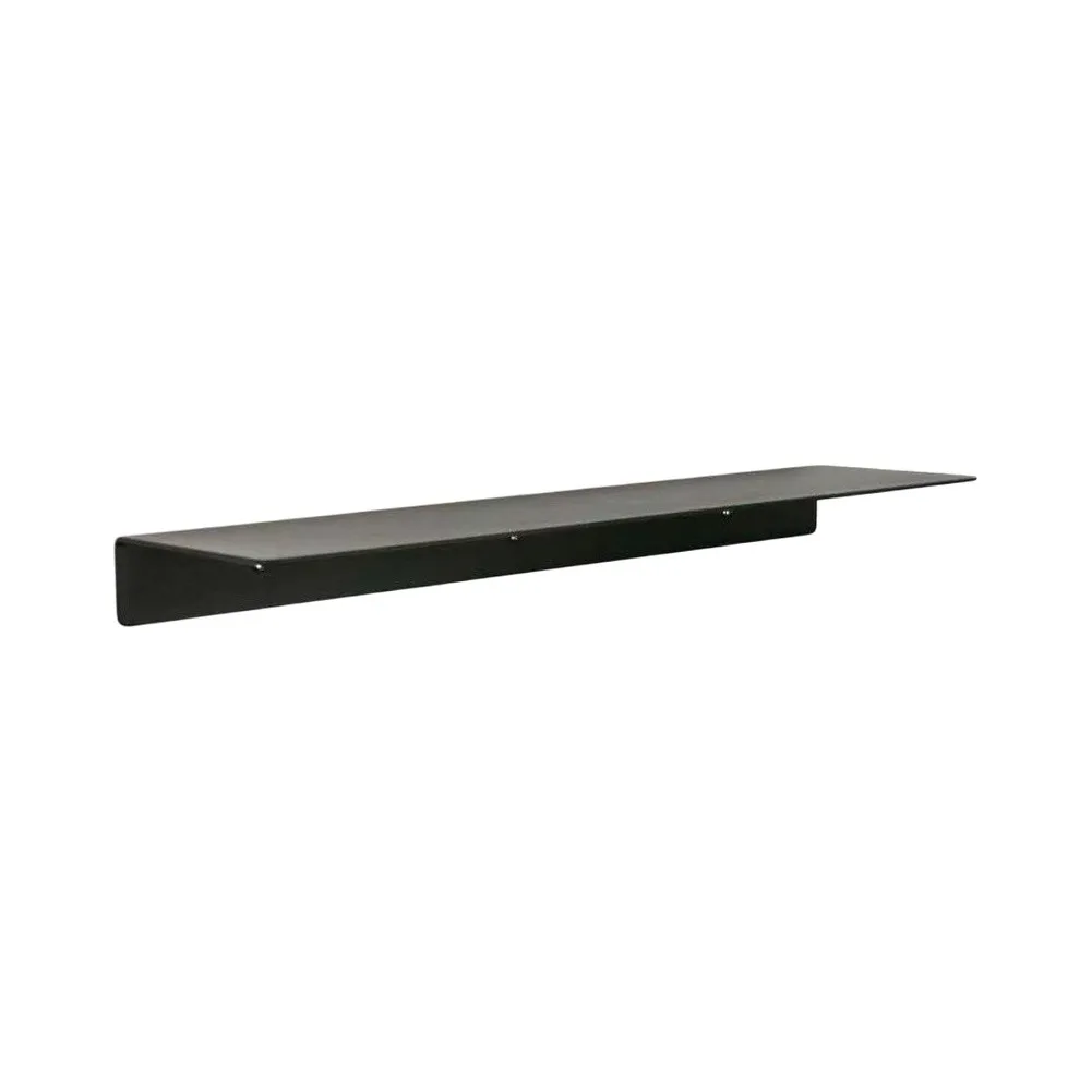 Black Aluminum Wall Shelf 40 cm x 10 cm x 3 cm Floating Design Space Saving Storage Tray for Home Office Setup