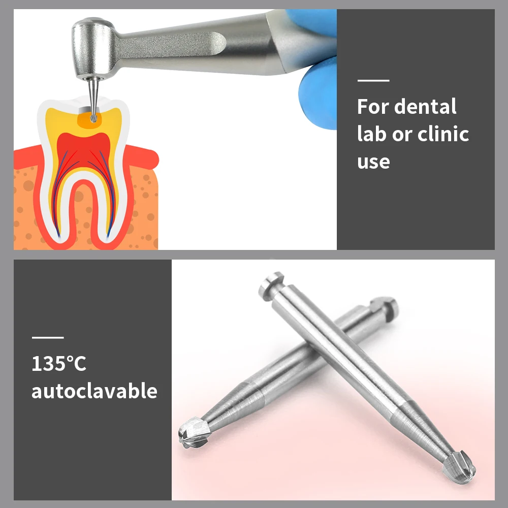 1Box(5pcs/box) Round RA JOY DENTAL Tungsten Carbide Burs For Low Speed Right Angle Handpiece