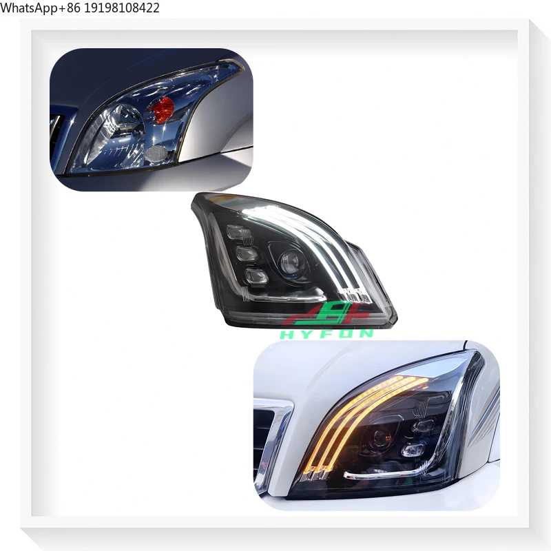 

Для Toyota Prado LC120 2003-2009: Обновленные светодиодные фары в сборе с дневными ходовыми огнями и динамическими указателями поворота, подключение Plug & Play
