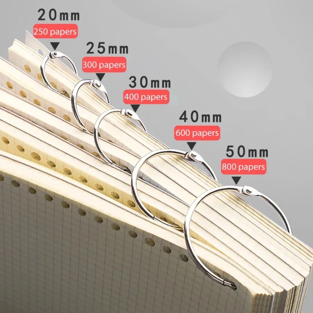 O Ring Metal Ring Binder Staple Book Binding Clip Hinged Rings DIY Albums Loose-leaf Book Hoops Silver Golden Metal