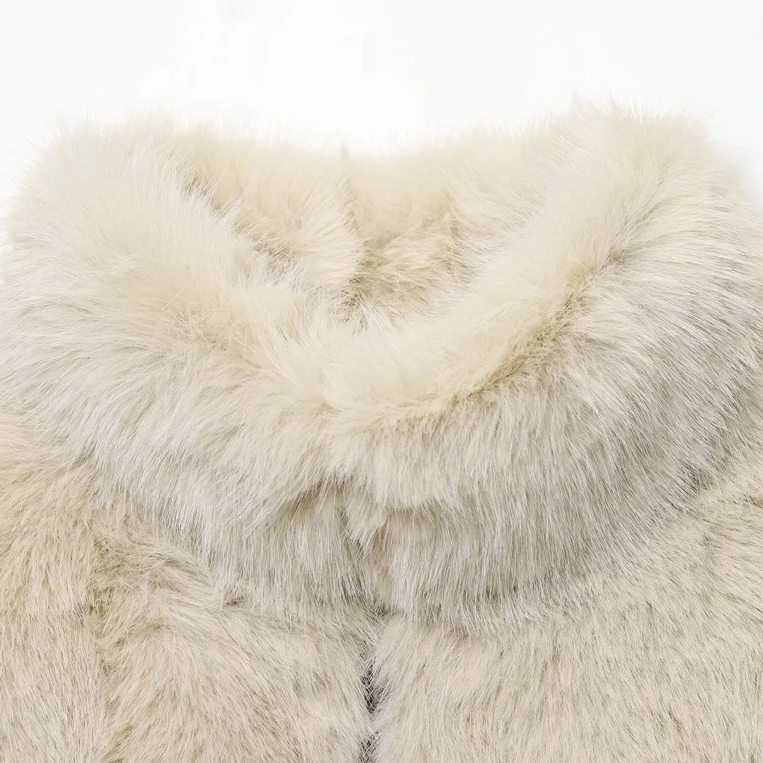 Faionable efeito de pele artificial casaco ort jaet para mulher nova chegada kaslead sli fibra de poliéster longo sve casaco