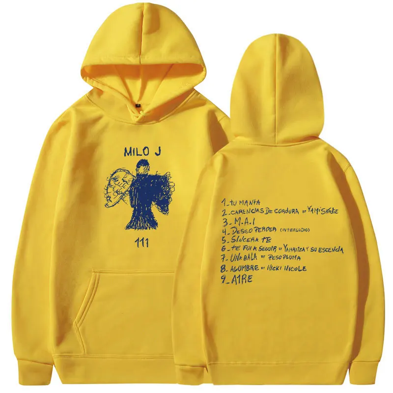 Sudaderas con capucha de rapero Milo J 111 álbum Merch, sudaderas para hombres y mujeres, moda Hip Hop Vintage, jerséis de manga larga, regalo para seguidores, ropa de calle