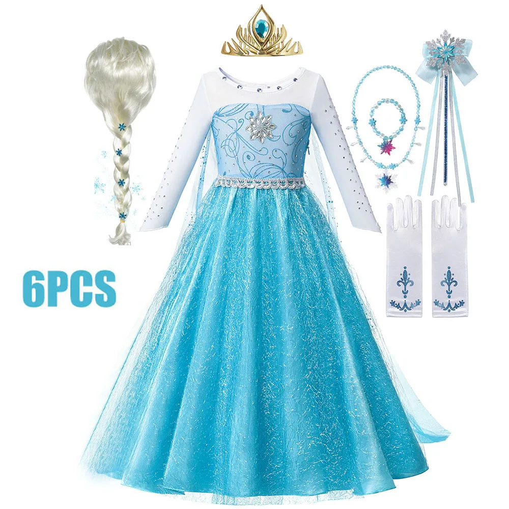 Anna kostuum voor kinderen meisje fancy verjaardagsfeestje jurk prinses jurk carnaval party kinderkleding volledige afdrukken vestidos