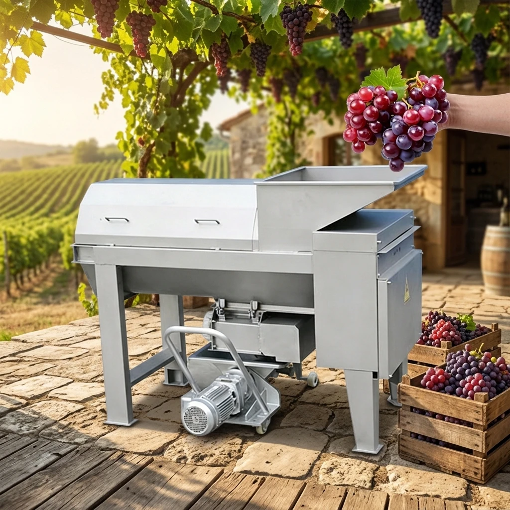 HN Automatic Industrial Vineyard Winery Professional Grape Stem Peeling Machine Commercial Grape Crusher
