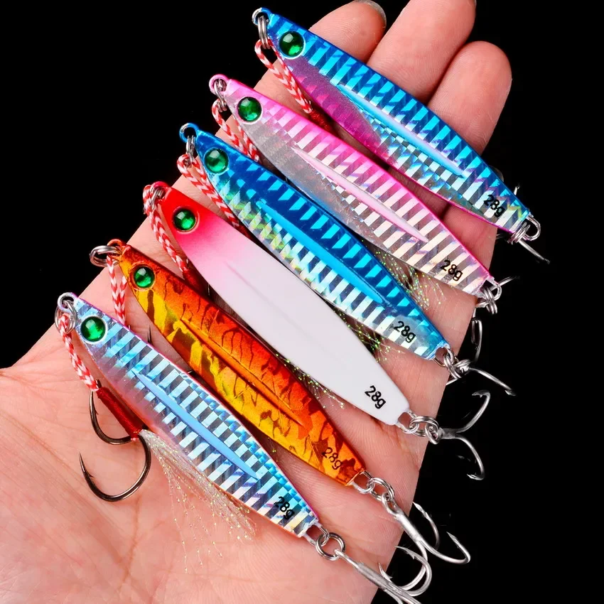 Imagem -03 - Metal Jig Fishing Lures Grupo Isca Dura Bass Fishing Shore Drag Elenco Jigging Colher Combater Artificial 20 Pcs