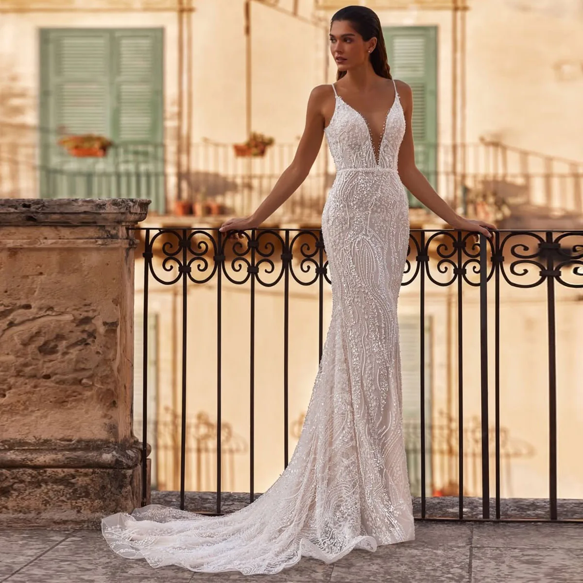 Customised High Quality V Neck A Line Wedding Dress For Girls Open Back Applique Vestido de novia Floor-Length Bridal Dress