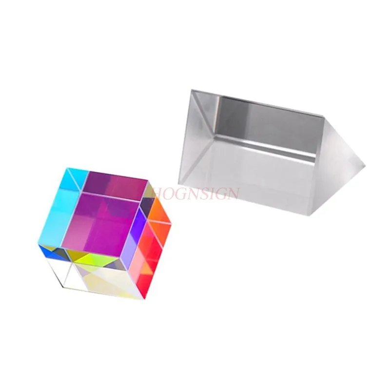 2pcs Synthetic prism six-sided and triangular prism optical glass children take pictures and photography see the rainbow science