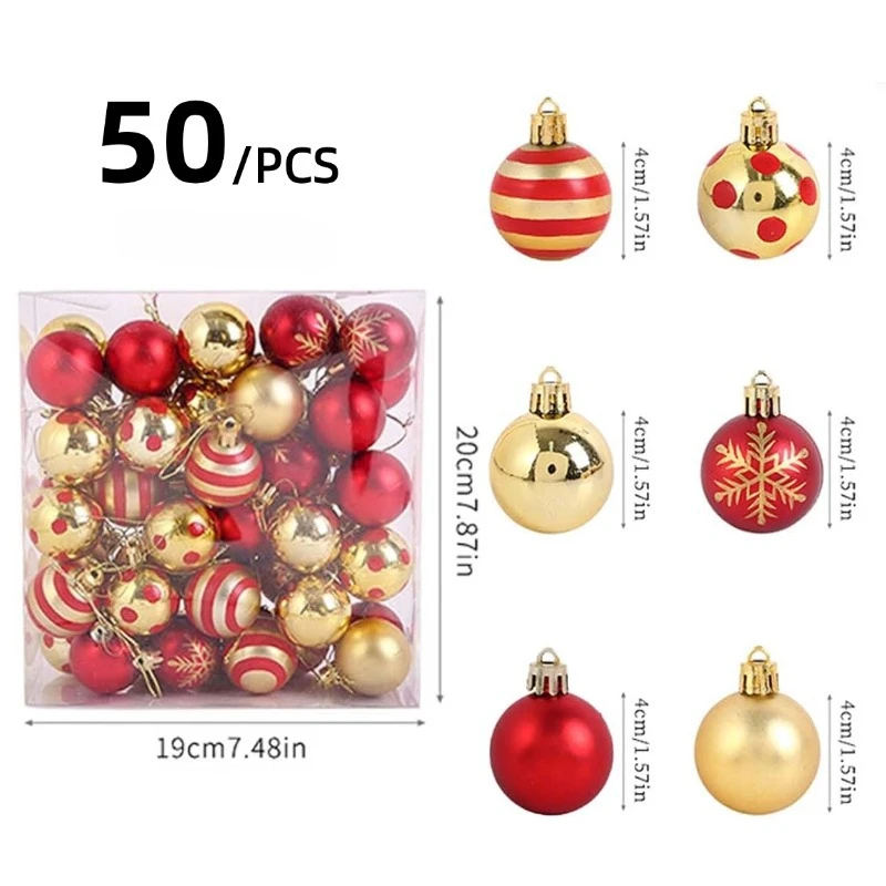 Two Boxes of Christmas Balls SetChristmas Tree DecorationsSmall CharmsDecorationsFor Festive Atmosphere