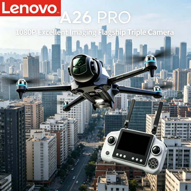 

Дрон Lenovo A26 Pro 4K HD FPV с тройной камерой, бесщеточным двигателем, функцией обхода препятствий, складной радиоуправляемый квадрокоптер, игрушка-подарок для взрослых и детей