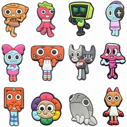 Mezcla de 12 Uds. De dijes para zapatos de juego del mundo Dandys, accesorios para otoño e invierno, decoraciones, hebilla de zueco clásica de PVC para fiesta infantil, regalos de Navidad