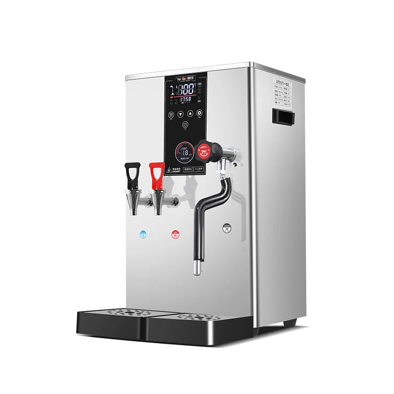 50L/H Hot Water And Cold Water Milk Foam Equipment 20L Commercial Intelligent LCD Touch Screen Water Boiling Machine With Steam
