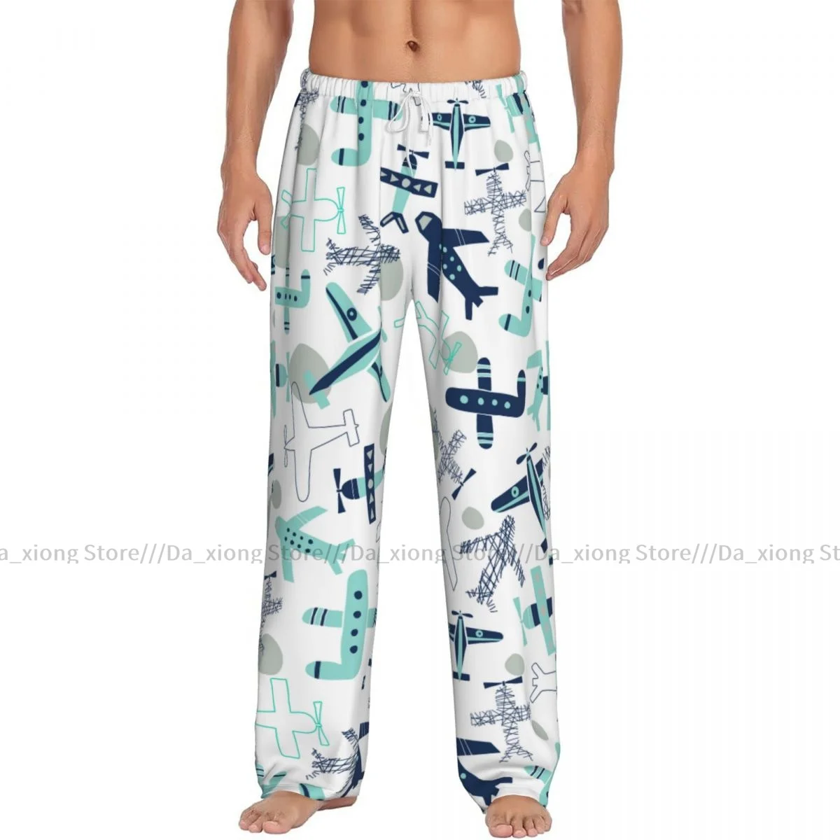 Kids Airplane Aircraft Plane Pattern Mens Pajamas Pyjamas Pants Lounge Pants Sleep Bottoms