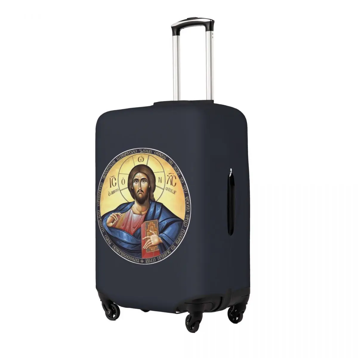 

Christ Pantocrator Orthodox Icon Suitcase Cover Protection Elastic Travel Luggage Protector Covers for 18-32 Inch