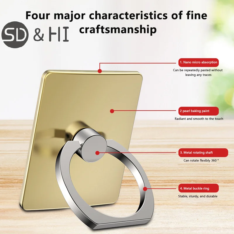 360° Degree Rotating Phone Holder Stand Bracket Finger Ring Round Smartphone Cellphone Ring Holders Mount Accessories