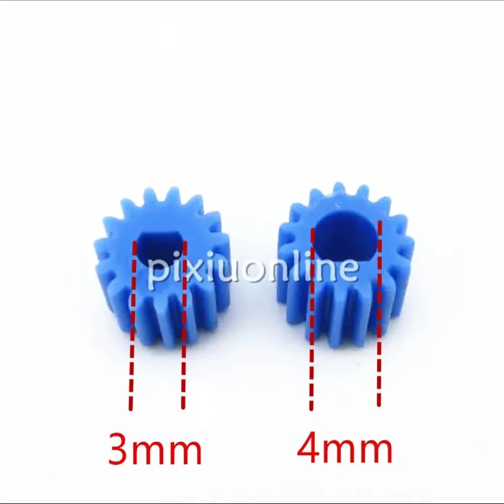 2pcs/lot Inner Diameter 3mm 4mm D Type Plastic Gears 15 Teeth 0.5 Module Fit Motor Cutting Edge Shaft DIY Parts J043