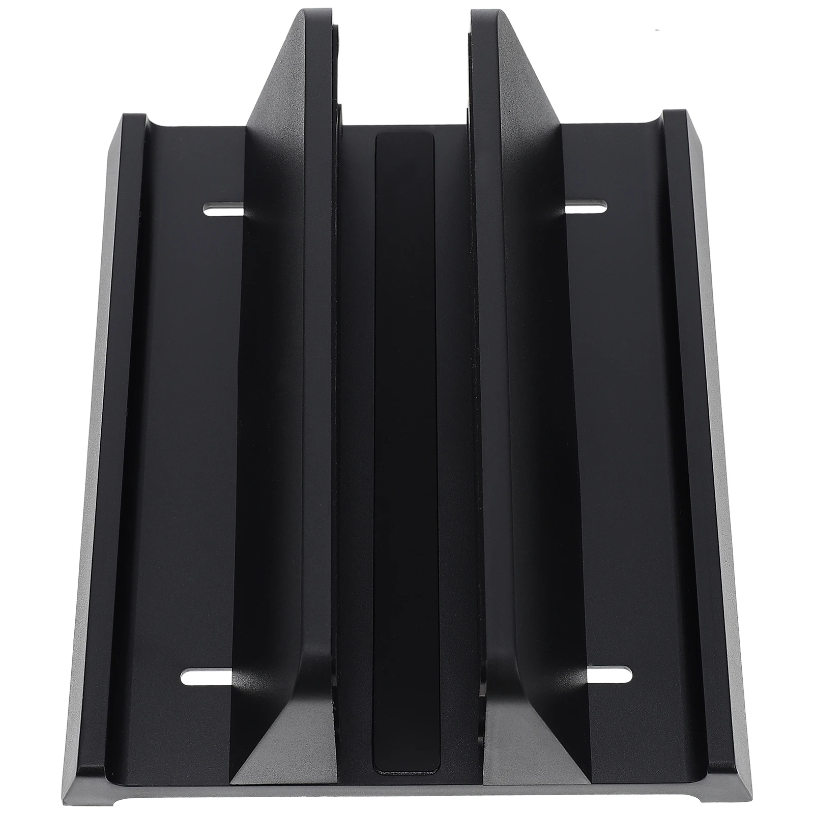 

Laptop Stand Vertical Desk Holder for Phone Tablet ABS Black Multi Function Stable Base Space Saver Home Office Use Notebook