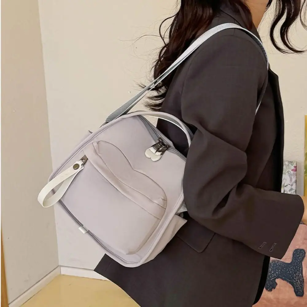 

Portable Waterproof Women Crossbody Bag Solid Color Lightweight Single Shoulder Bag Large Capacity Hand-held Handbag Travel