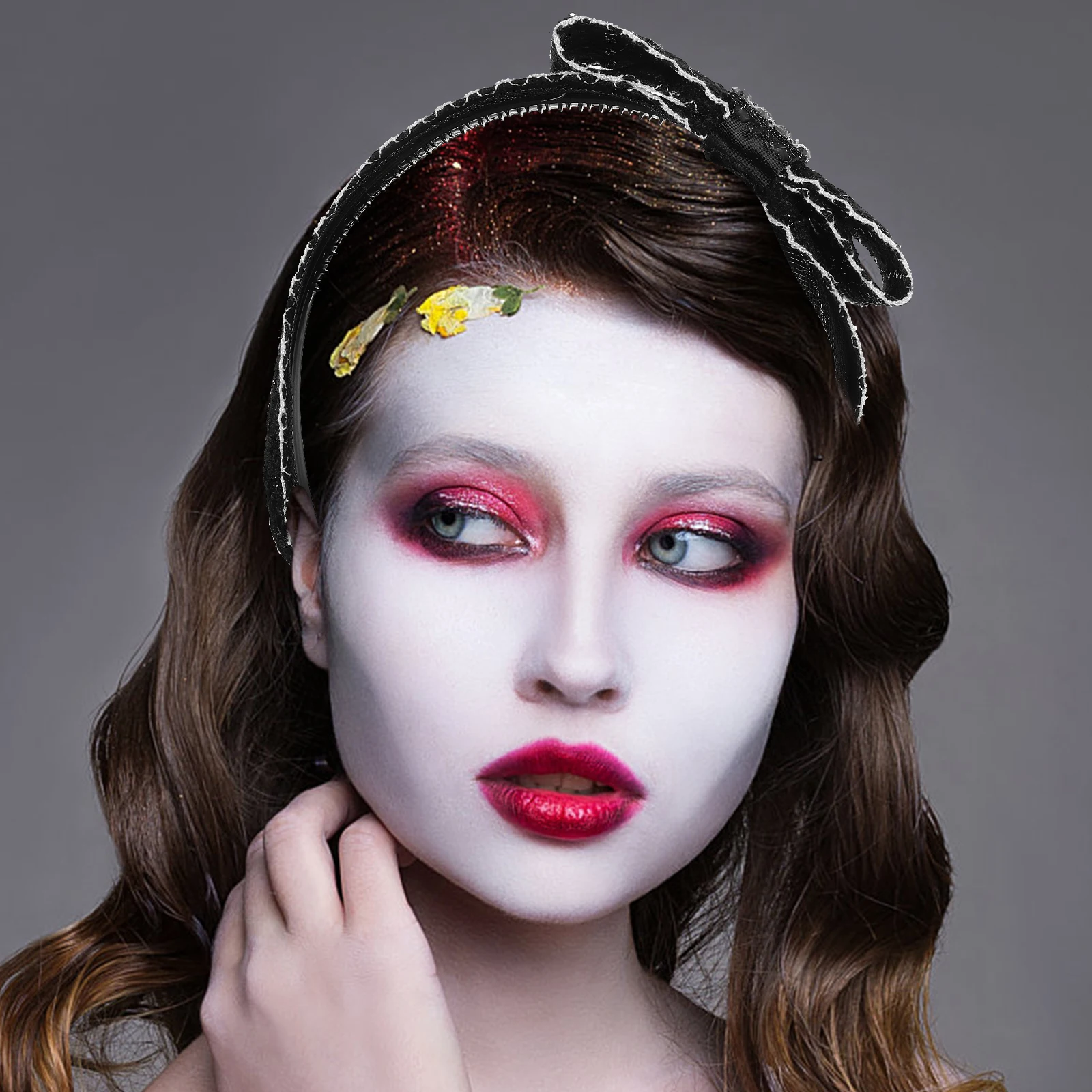 

Butterfly Bow Headb Wide Edge Fashion Hairb Vintage Rhinestones Press Hair Accessories White Color Women Comfortable Long