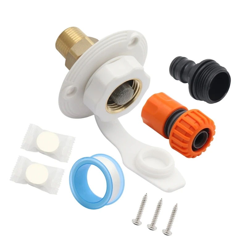 مجموعة تعبئة المياه العذبة RVs، غطاء مدمج من السيليكون ومدخل نحاسي خالٍ من الرصاص #2