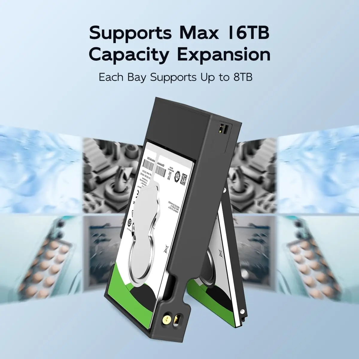 MAIWO Mobile Hard Disk Box RAID Disk Array Dual Bay 2.5'' Solid-state Mechanical Serial Port External Box with Protective Cover