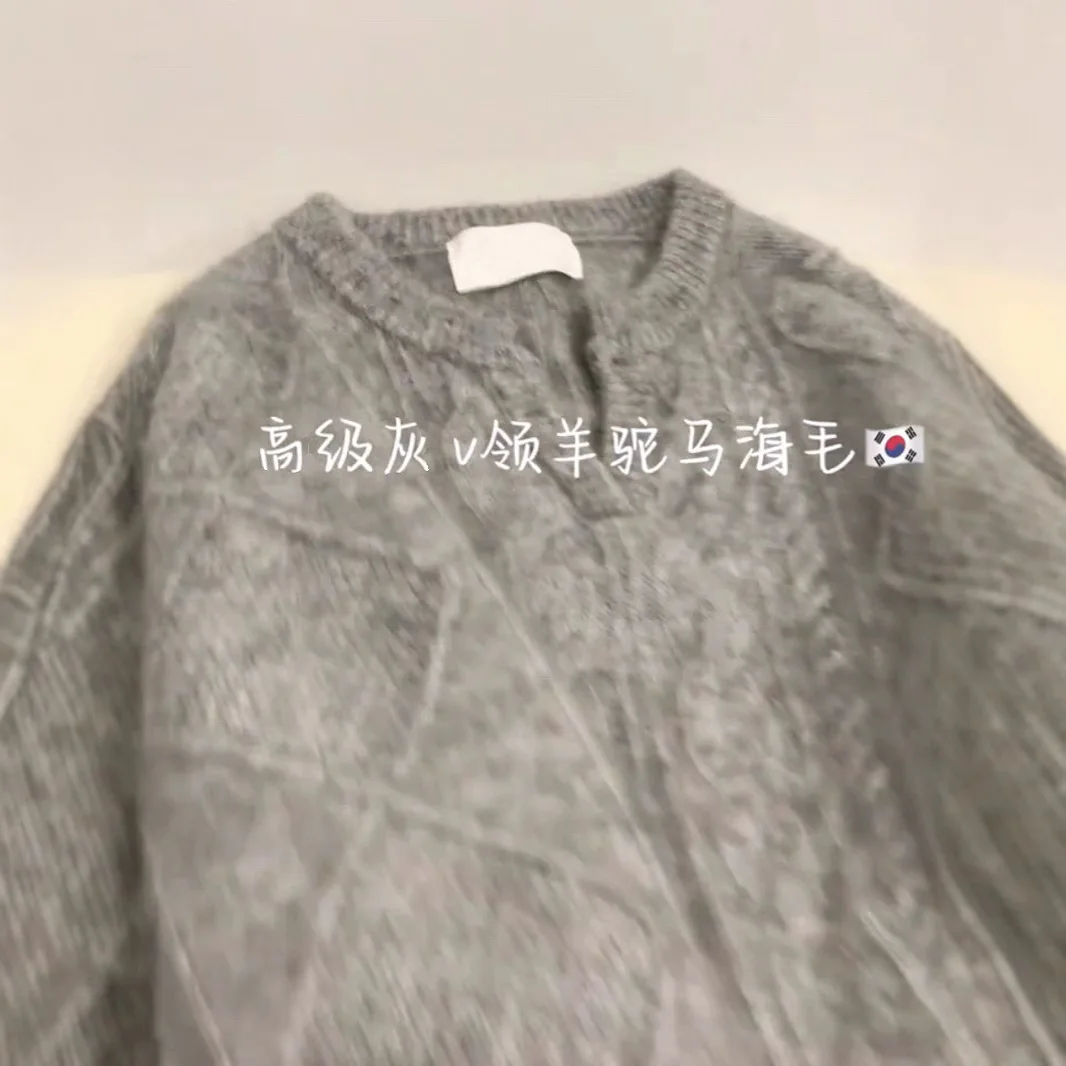 2025 Autunno Donna Pullover lavorato a maglia Maglioni Y2k Maglioni Cavo lavorato a maglia Girocollo Maniche lunghe Girocollo Allentato Office Lady Casual