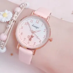 Montre à quartz chat mignon pour enfants, montre-bracelet de dessin animé pour enfants, horloge de sport pour filles, lueur, nickel é, vert, automne, étudiant, mode