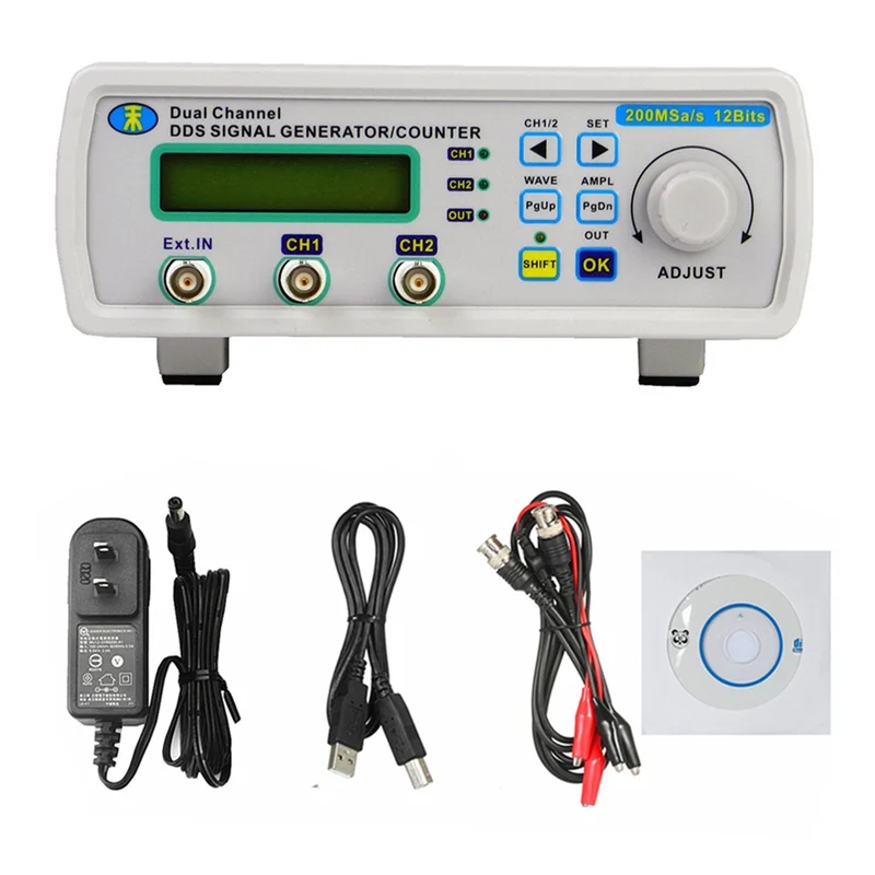 Arbitrary Wave Signal Source Generator Counting Frequency Meter Full CNC DDS Dual Channel As Shown ABS With US Plug-Hot